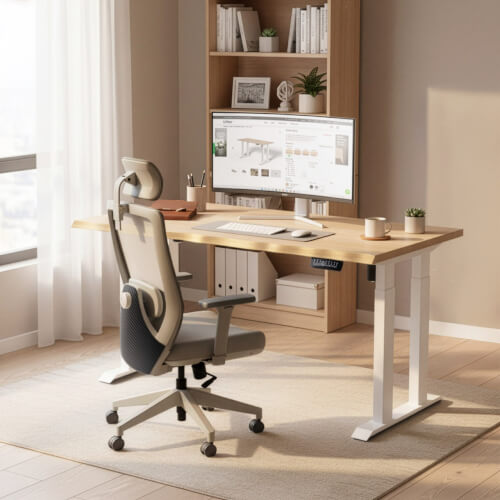 Polohovací stůl se čtyřmi nohami Liftor Rock, bílý